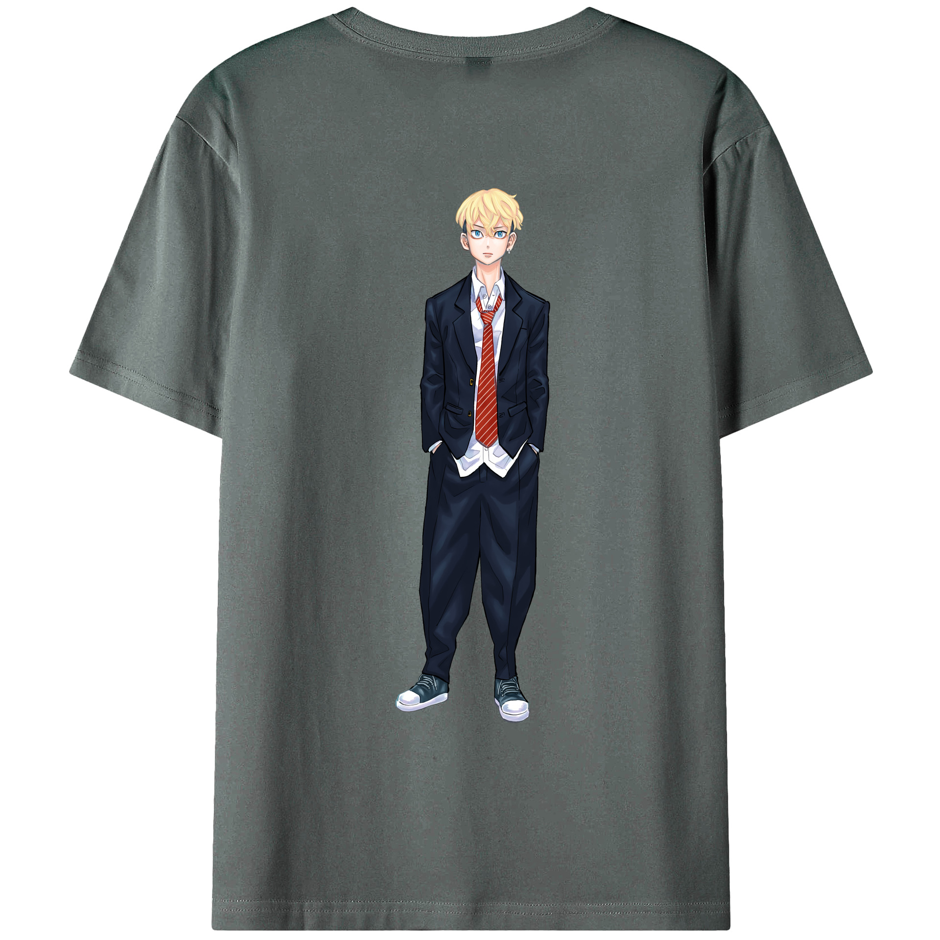 （画像用） 東京リベンジャーズ Tokyo Revengers 綿100％ メンズ半袖Tシャツ（バックプリント） 通気性